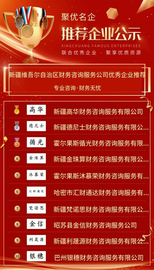新疆維吾爾自治區(qū)財務(wù)咨詢服務(wù)公司優(yōu)秀企業(yè)推薦公示